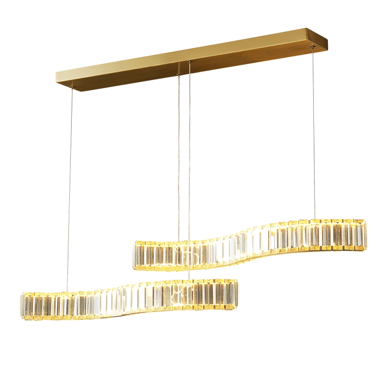 

Postmodern Luxury Brass Pendant Lights Fashion Dining Room Bar K9 Crystal Suspension Lamp Home Decor Lighting Fixtures