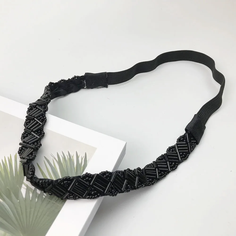 Dân Tộc Nhiều Màu Sắc Hạt Giống Hạt Headband Handmade Hình Học Hoa Pha Lê Áo Băng Đô Quấn Tóc Thun Mũ Tóc Phụ Kiện