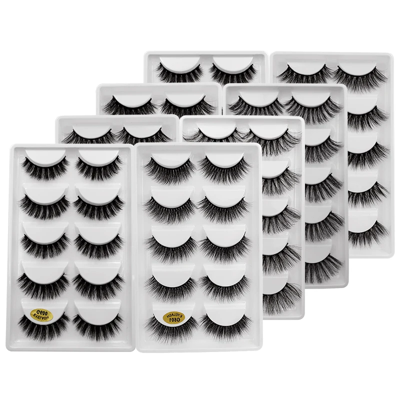 wholesale lashes10/20/50/100 boxes mink eyelashes 5 pairs natural false eyelashes thick fluffy faux cils Lashes In Bulk G6