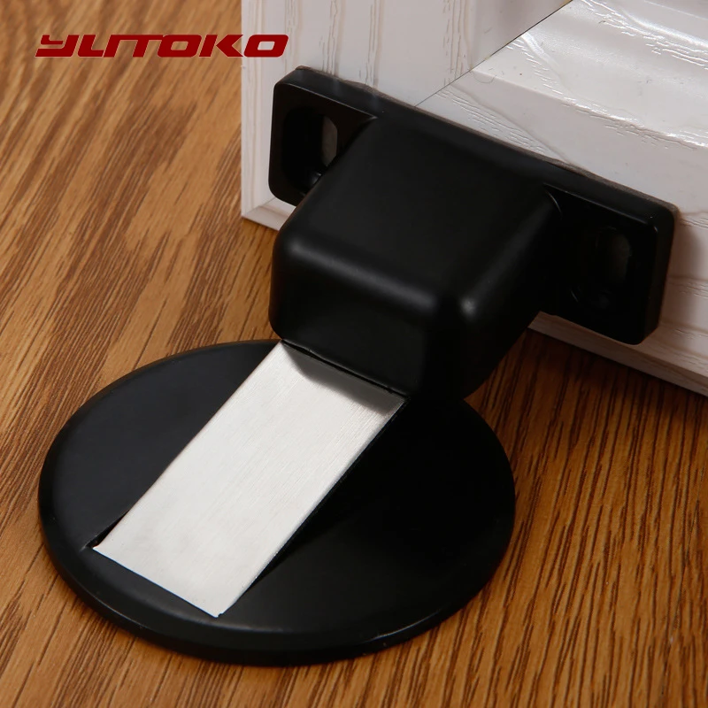 YUTOKO Magnetic Door Stops Stainless Steel Door Stopper Hidden Door Holders Catch Floor Nail-free Doorstop Furniture Hardware