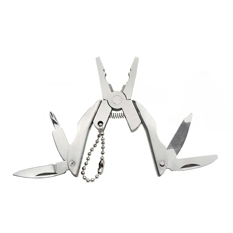 1 piece of multifunctional outdoor pliers portable stainless steel tool pliers keychain screwdriver tool mini pliers hand tool