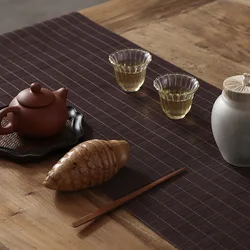 RAYUAN Bamboo Table Runner Placemat Tea Mats Table Placemat Pad Ceiling Decor Home Cafe Restaurant Table Decor
