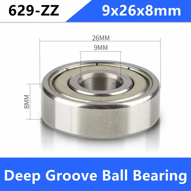 

500pcs/lot high quality 629ZZ miniature radial ball bearing 629 629Z 629-2Z shielded deep groove ball bearings 9x26x8mm