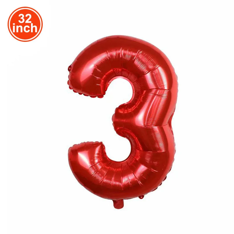 32 inch Number Balloon 3 Digit Balloons Three Green Globe Blue Figure 3nd Birthday Big Large Red Rose Golden Black Colorful