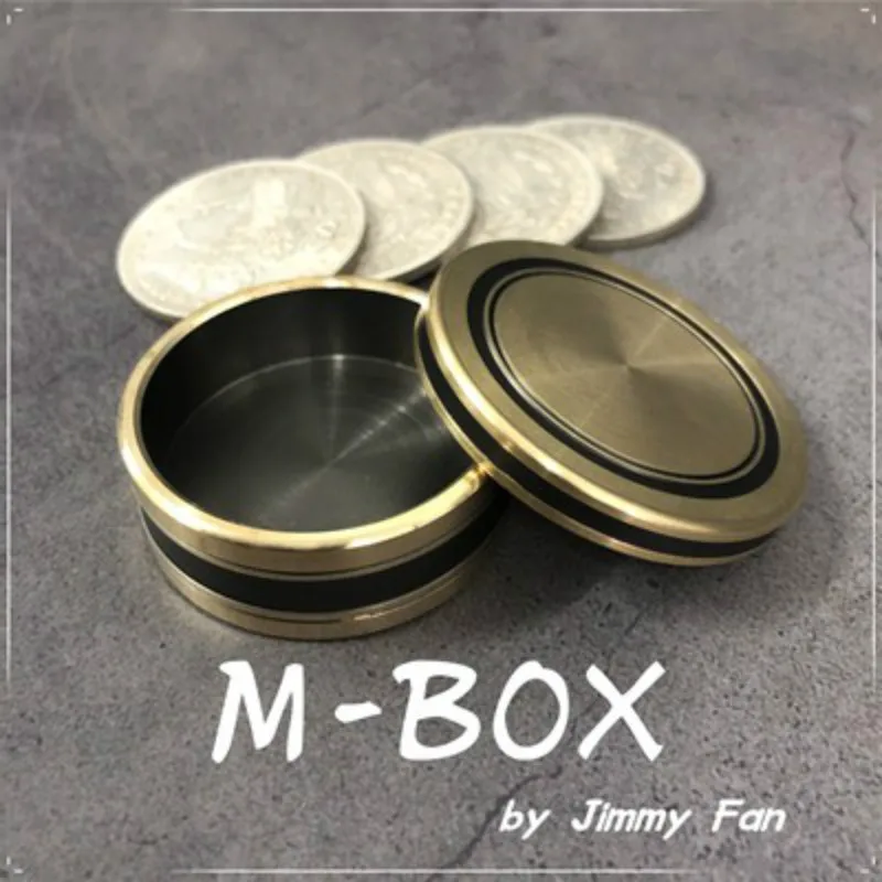 M-BOX by Jimmy Fan (Morgan Size) Magic Tricks Coin Appear Vanish Magician Close Up Illusion Gimmick Mentalism Upgraded Okito Box