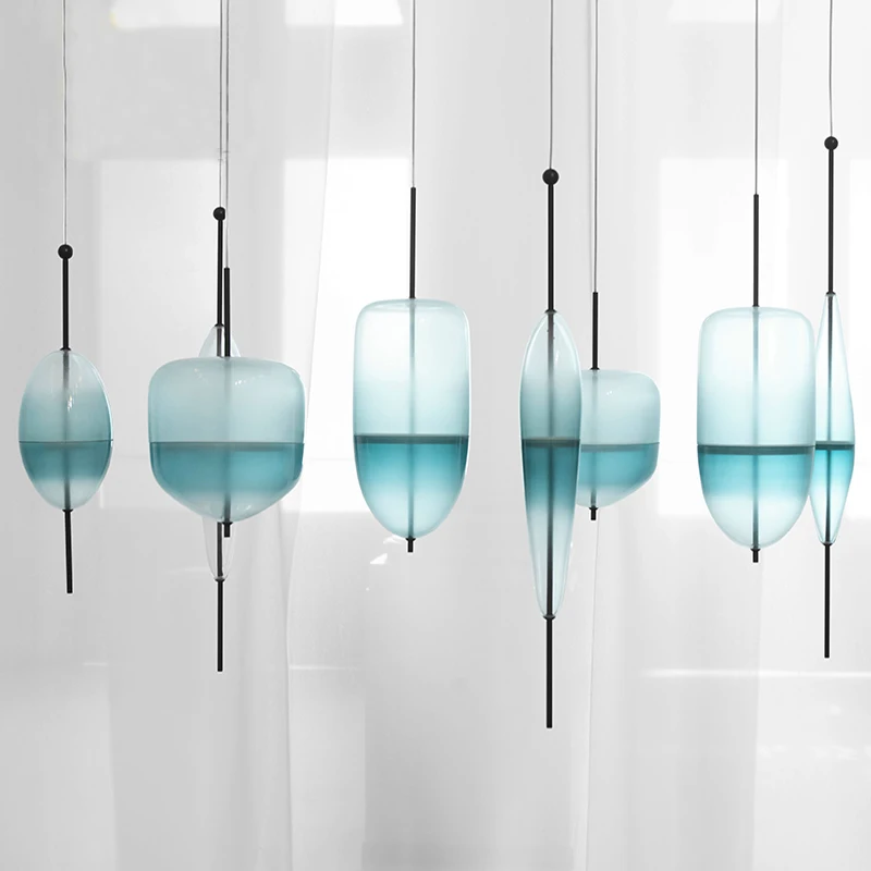 Nordic Art Venice Flow Lake Gradual Glass Chandelier Blue Chromatography Italian Design lustre avize modern salon Drop ship