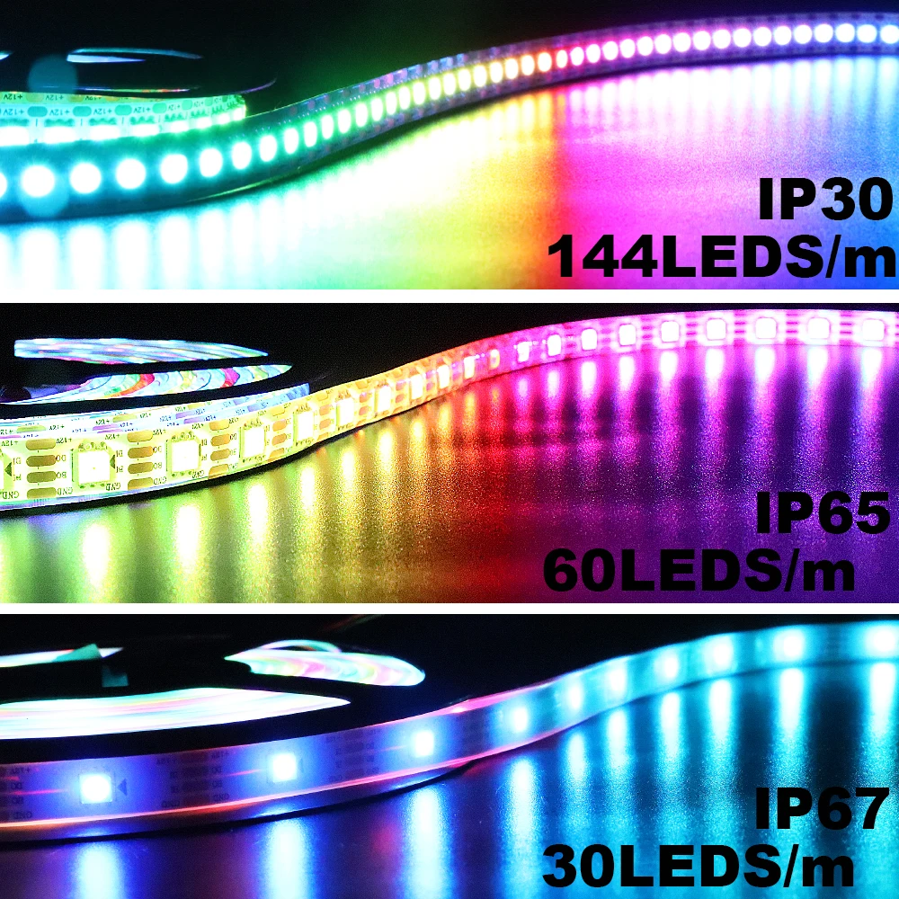 WS2815 WS2812B WS2813 Updated LED Strip RGB Individually Addressable LED Lights Dual Signal 30/60/100/144 Leds/m DC12V