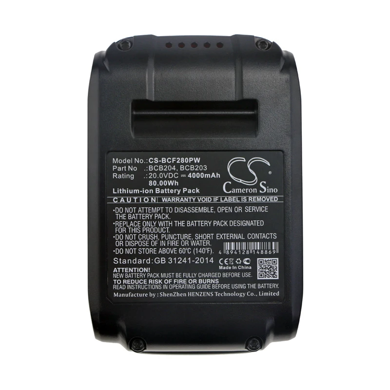 Cameron Sino Battery for BOSTITCH BCB203 BCB204 BCB204-10 Fits BOSTITCH BCF28WWB BCF30PTB BCN680D1 Power Tools battery.Li-ion