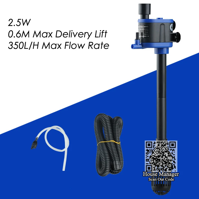 Imagem -05 - Aquário Bomba de Água para o Sistema de Filtro Superior Saída de Água Superior Tubo de Circulação para Aquário Coral Reef Marinha