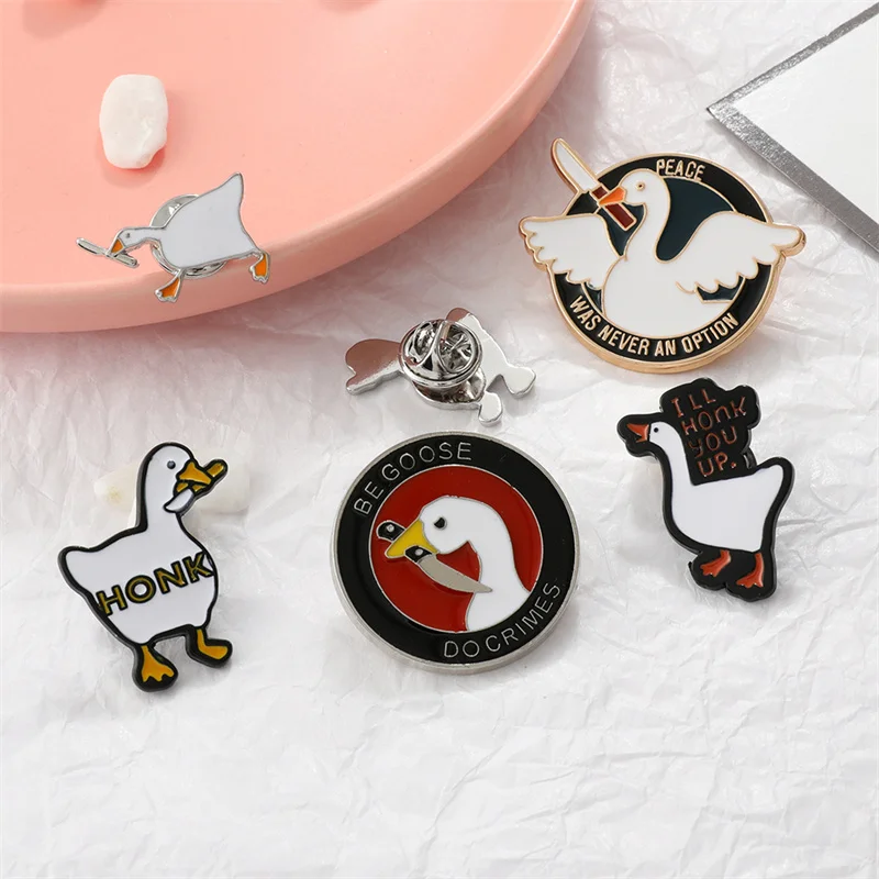 Hot Game Untitled Goose Manga Pins Funny Meme Killer Brooches Party Accessory