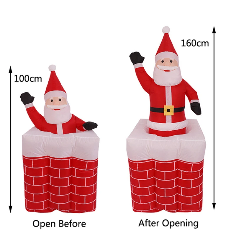 Christmas Inflatable Waving Santa Claus with LED Lights Up and Down Outdoor Blow Up Decoration Toys Christmas Party Home Decor