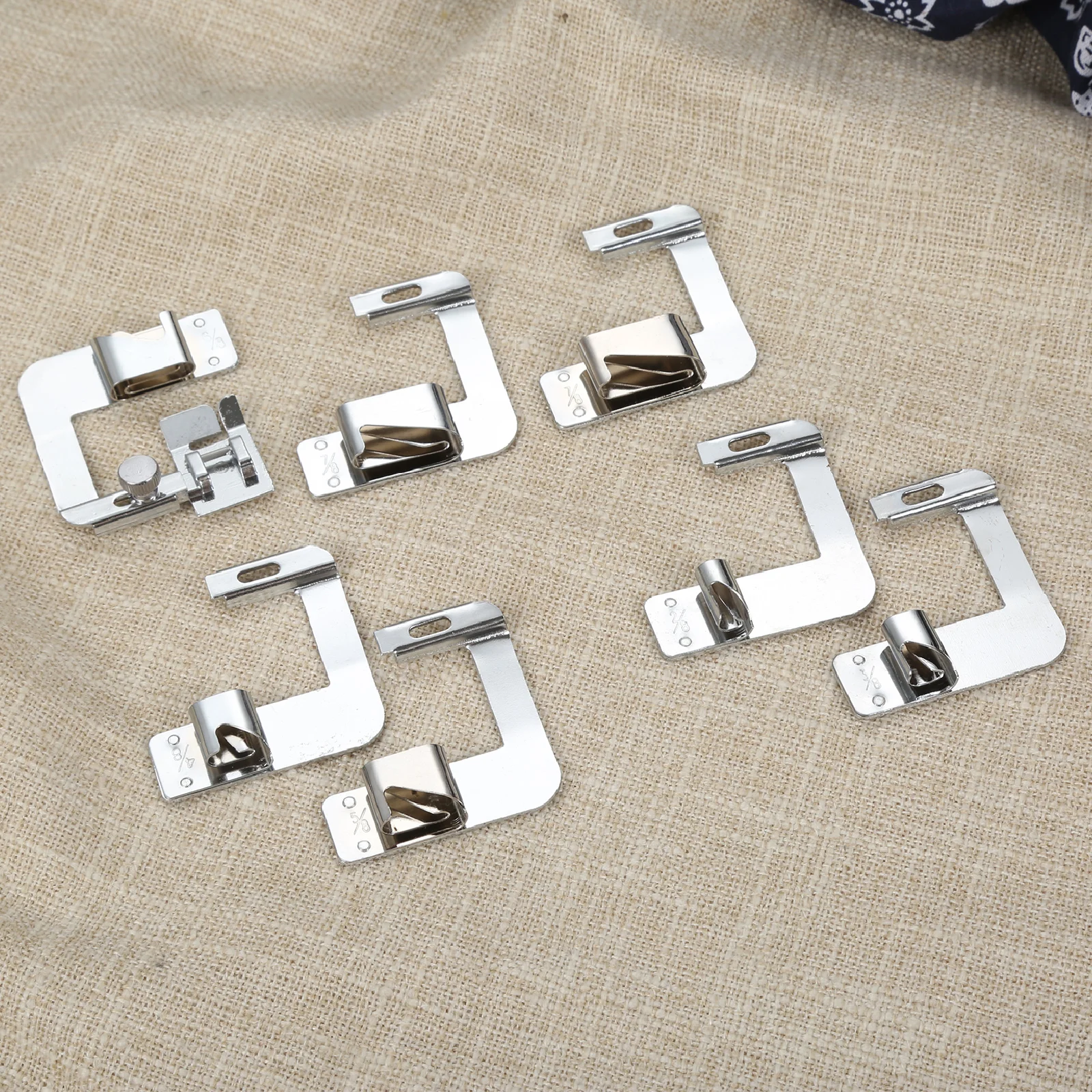 7pcs In 1 Set 6-25mm Low Shank Domestic Sewing Machine Rolled Hem Presser Foot For Brother Singer Janome Sewing Machine