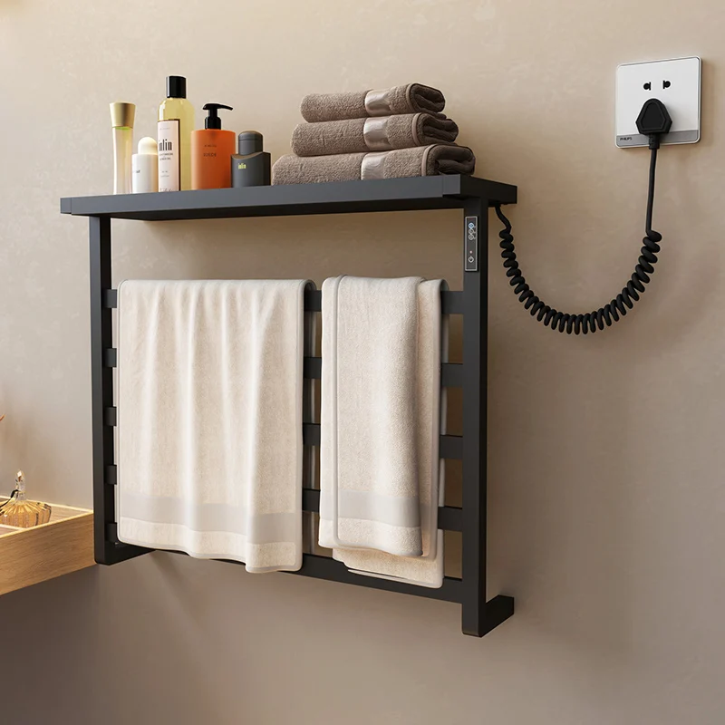 Electric Towel Warmer With Plugin Timer Wall Mount, Electric Towel Rack Stainless Steel,  Heated Towel Rack For Bathroom