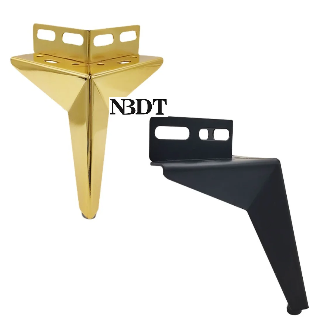 2Pcs Steel Furniture Feet With L Shaped Corbel For Bed Cabinet Cupboard Gold Matte Black