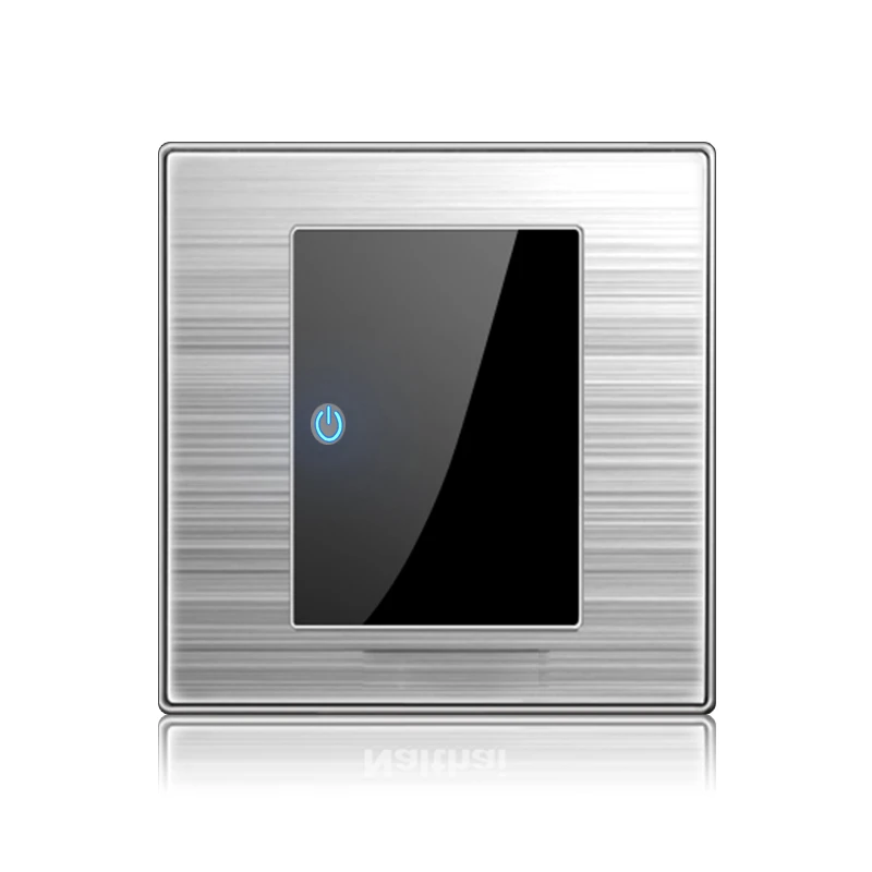1 2 3 4 Gang 1 2 Way Household Switch Socket type 86 wall with led brushed stainless steel mirror Reset switches 86*86mm