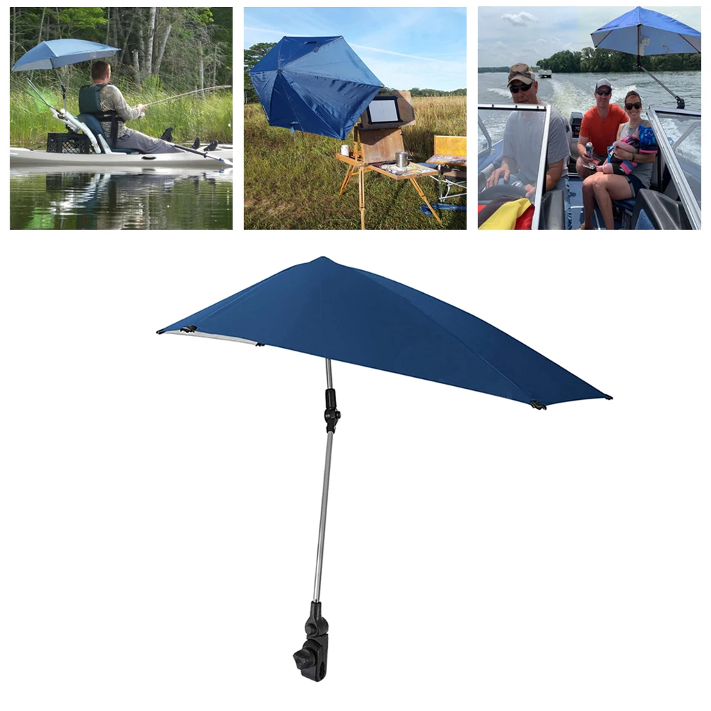 Foldable UPF 50+ Adjustable Umbrella Parasol Shelter Outdoor Chair Camping