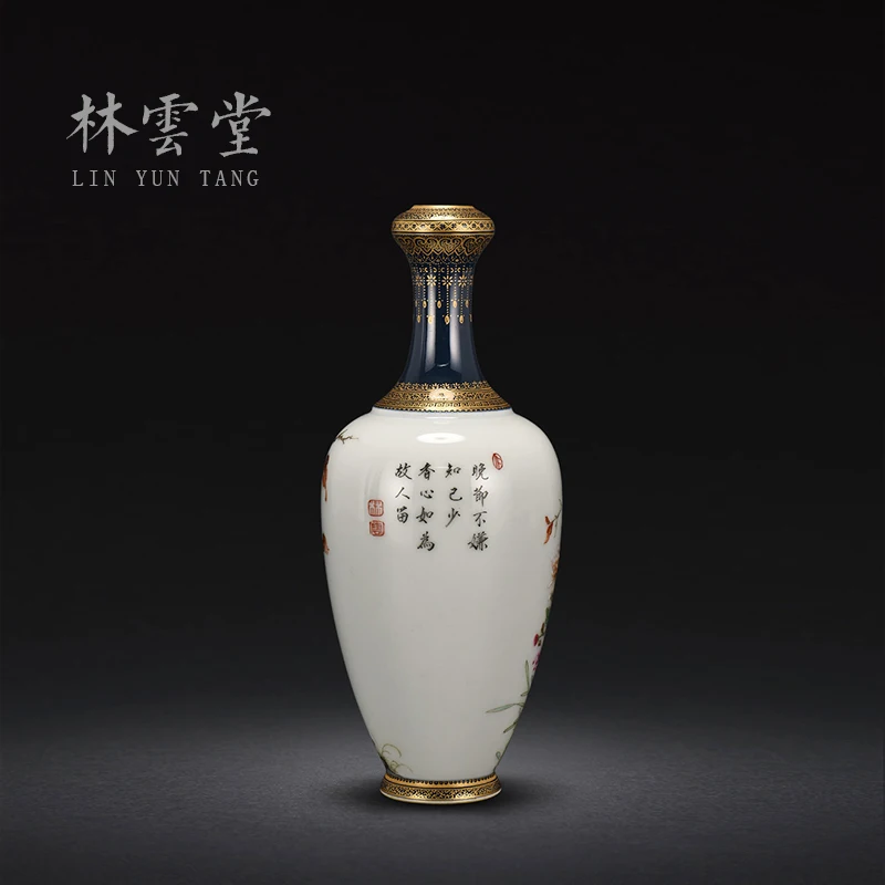 powder enamel bottles garlic ji blue colour flower arranging antique furnishing articles of jingdezhen ceramics by hand