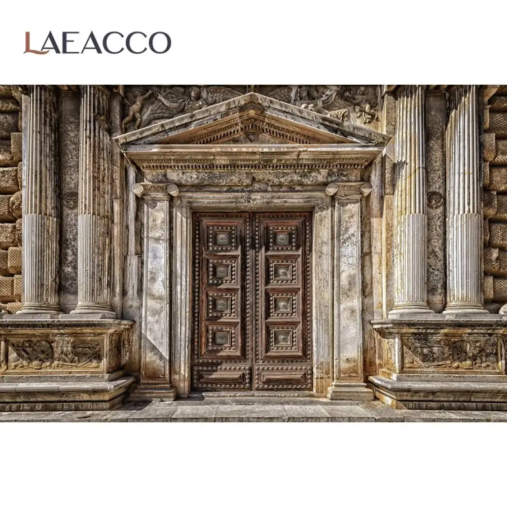 Laeacco Vintage Palace Pillar Gate  Chic Wall Photographic Backdrop Portrait Photography Background Photocall For Photo Studio