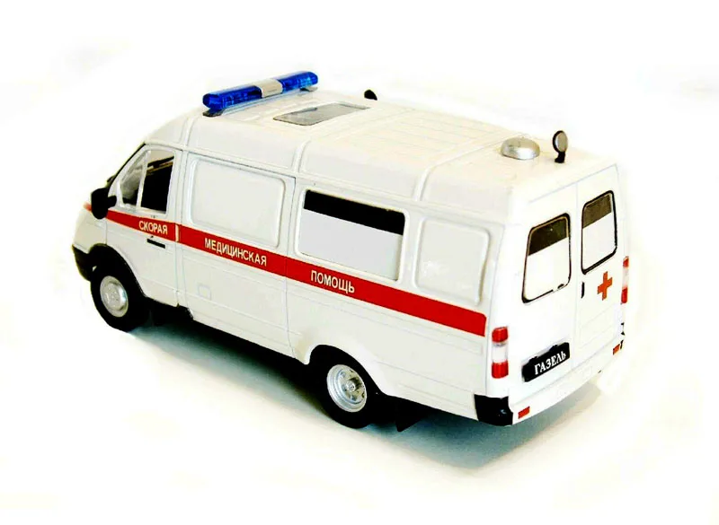 NEW DeAGOSTINI Scale model 1/43 GAZ 32214 Gazel Ambulance Bus USSR Car diecast car for collection gift