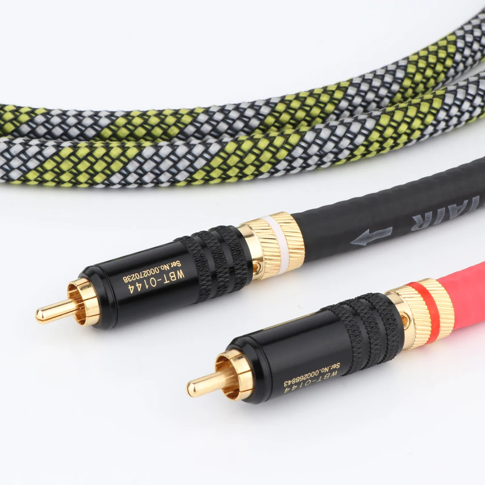 Kabel połączeniowy HIFI RCA Hi-end 2RCA z męskiego na męskie kabel Audio z WBT-0144 wtyczka RCA