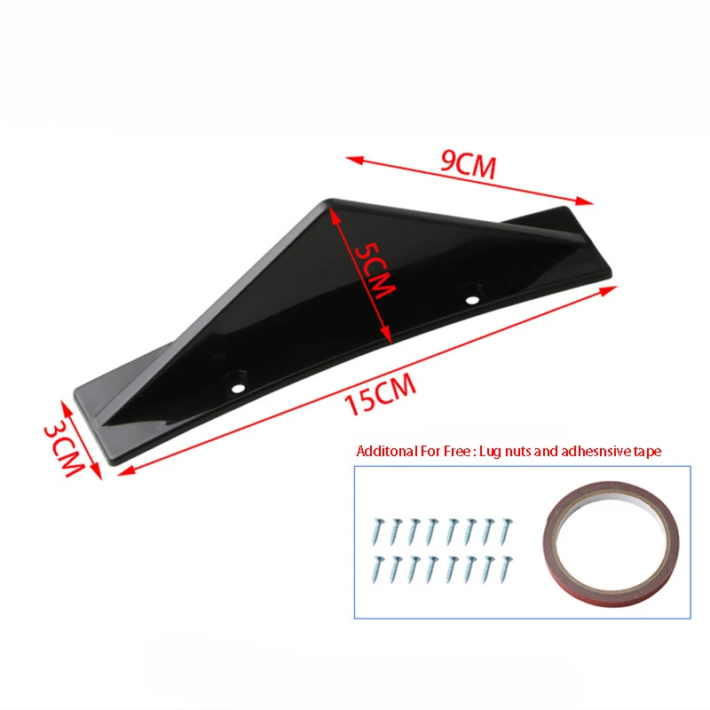 Car Accessories Rear Bumper Spoiler Shark Fin Spliter Spoiler ABS Lip Wing Chassis Protector Cover Kit Rear Diffuser Lip Spoiler