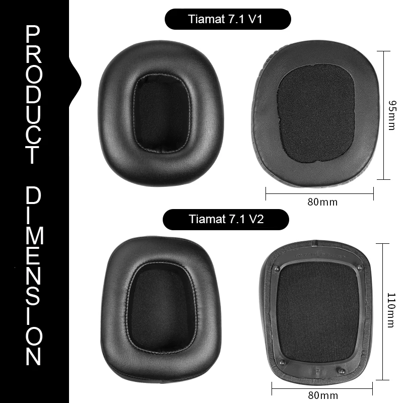 Leather Ear Pads Cushion Earpads For Razer Tiamat 7.1 v1/tiamat 7.1 v2 Headphone Headset 1 Pair Soft Foam