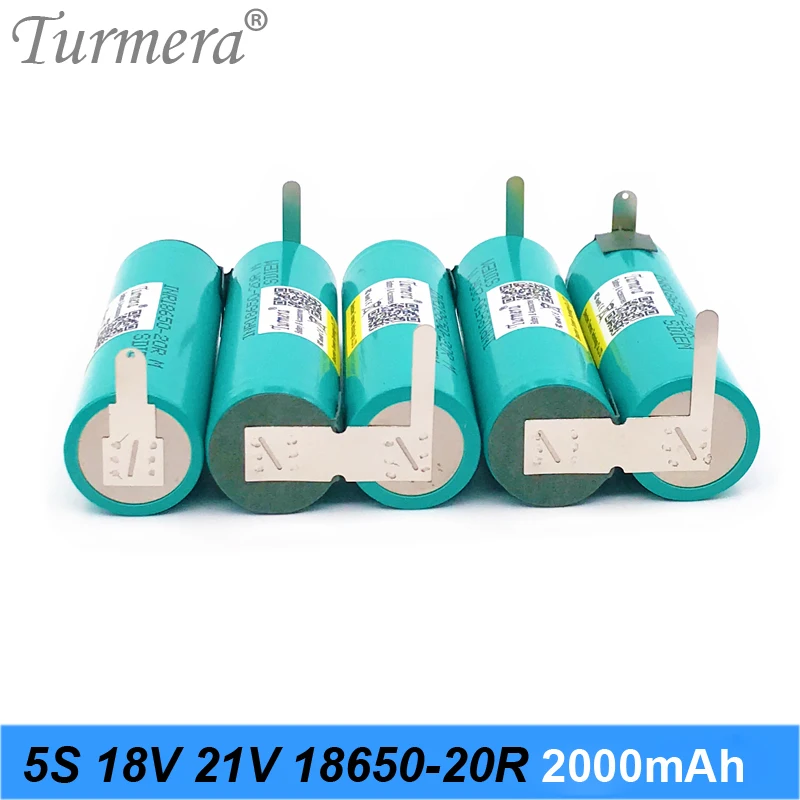 Bateria de solda 5S 18v 21v INR18650-20RM 2000mah 20a bateria para 18v chave de fenda shurika shura e aspirador de pó uso turmera