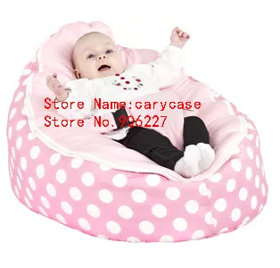 

pink polka dots new design wholesale waterproof soft bean bag chair, kids toddler beanbag sofa seat