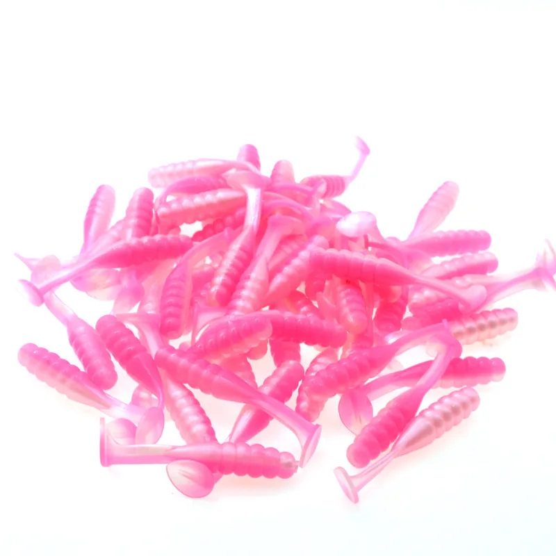 Fishing Lure Screw T Tail Grub 15 Pieces Bag Dual Color Fish Soft Bait Artificial Worm Lures 5cm 1.5g