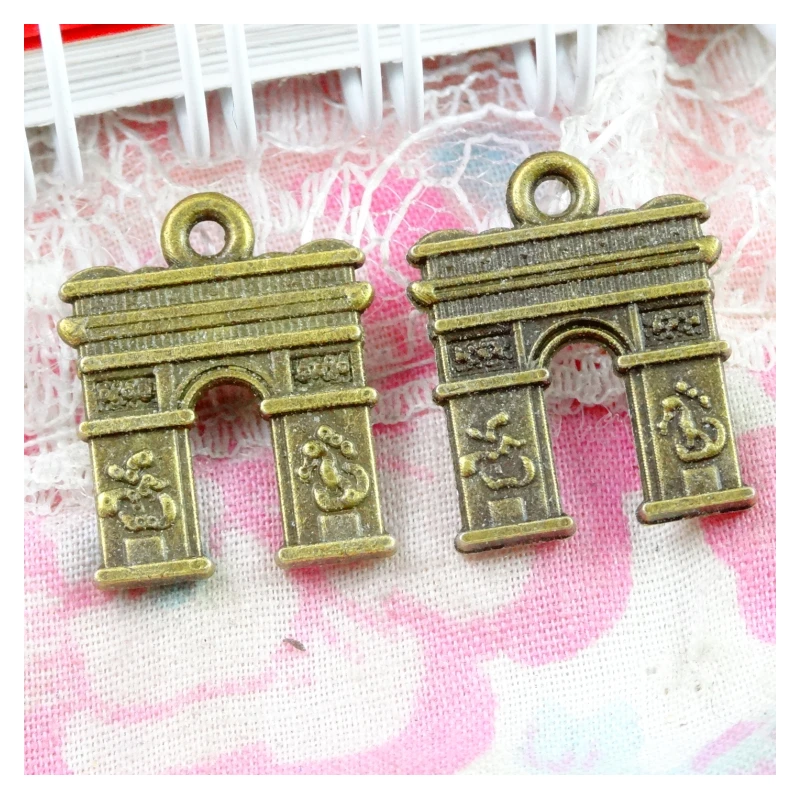 60Pcs 15*18mm Antique Bronze Plated Triumphal Arch Charms Pendants DIY Jewelry Making