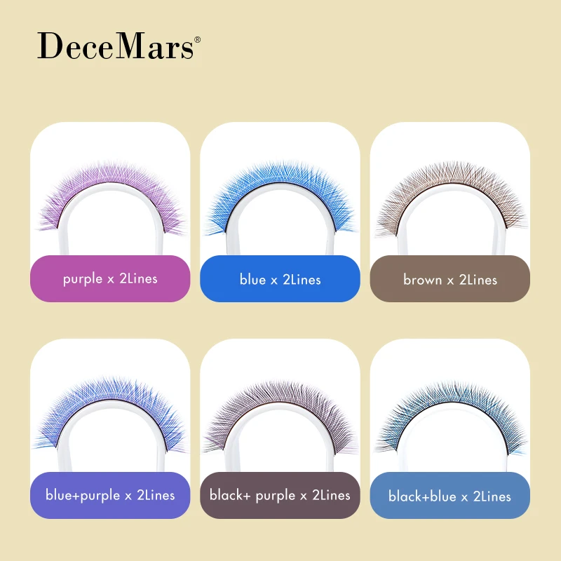 DeceMars Colored YY Eyelash Extension 6 Colors