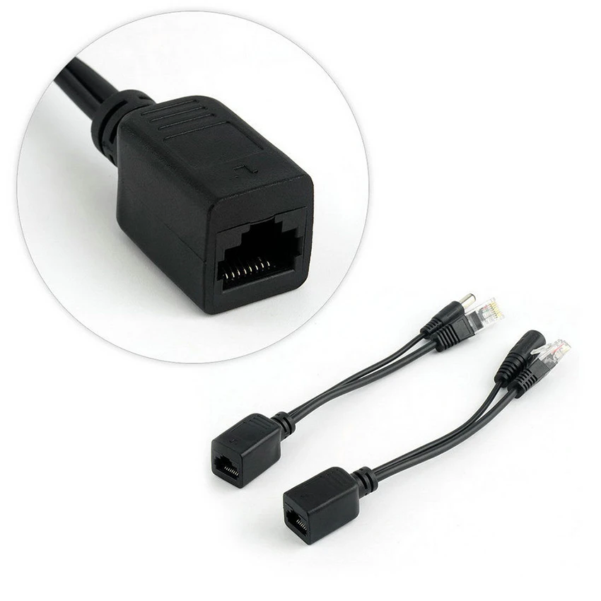 Cable divisor de inyector pasivo POE, 5V, 12V, 24V, 48V, adaptador POE CCTV, conector RJ45, Cable Ethernet de alimentación