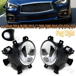 PMFC 1Pair For Infiniti 2014-18 Q50 2015-17 QX60 QX80 2015 Q70/Q70L/Q70 LED Fog Light Head Light  Assembly 261504GA0A 261554GA0A