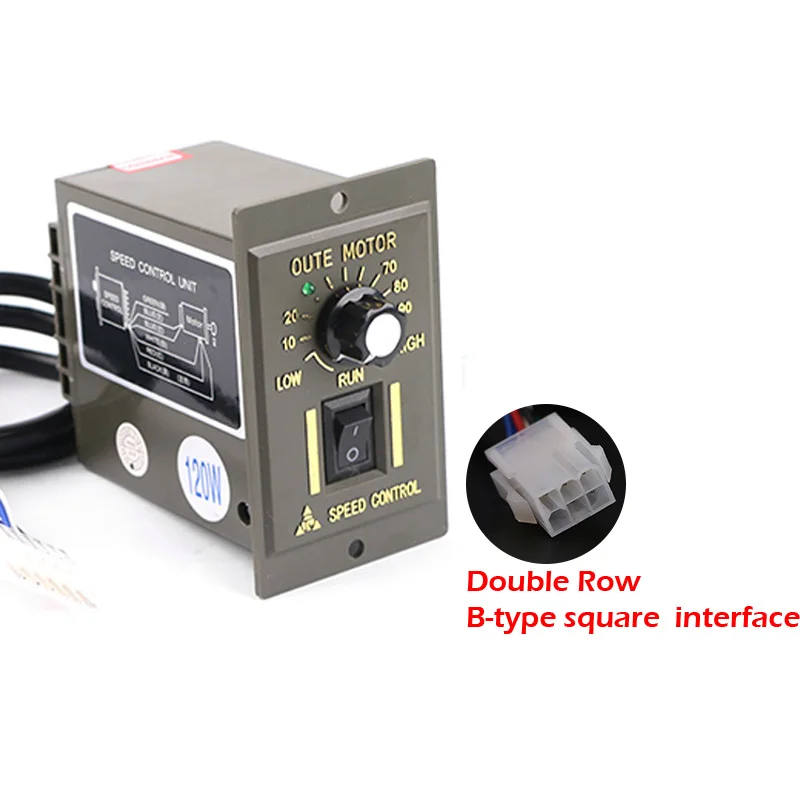 Speeder 220V US-52 AC Motor Speed Controller15W25W60W90W120W180W200W250W Speed Regulation Driver with Double Row B-type Square