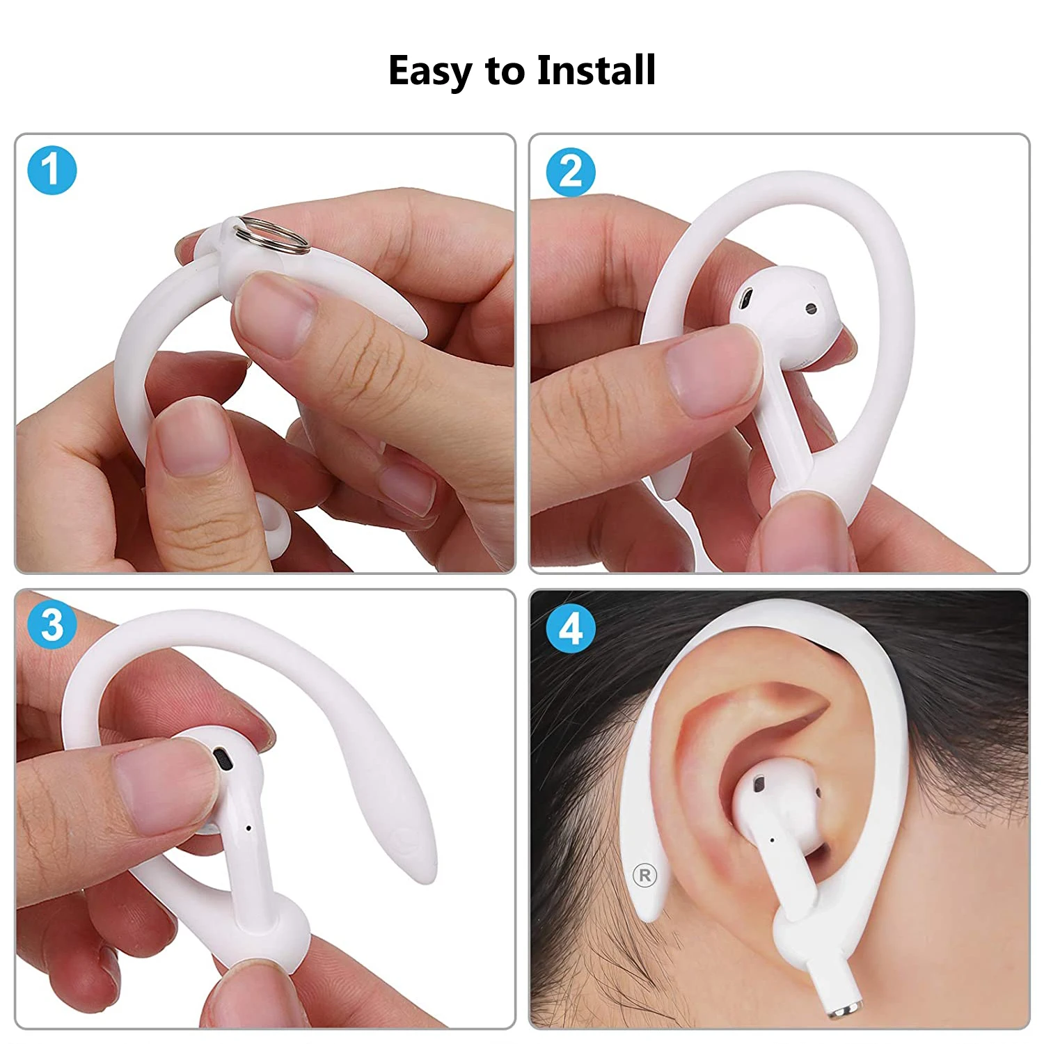 خطاف أذن مريح متوافق مع أجهزة Apple AirPods 3 1 2 و AirPods Pro ، خطاف أذن رياضي لأجهزة Air Pods Pro 3 ملحقات