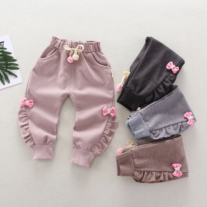 IENENS Baby Toddler Girls Full Pants Trousers Clothes Kids Children Girl Casual Clothing Spring Autumn Infant Cotton Bottoms