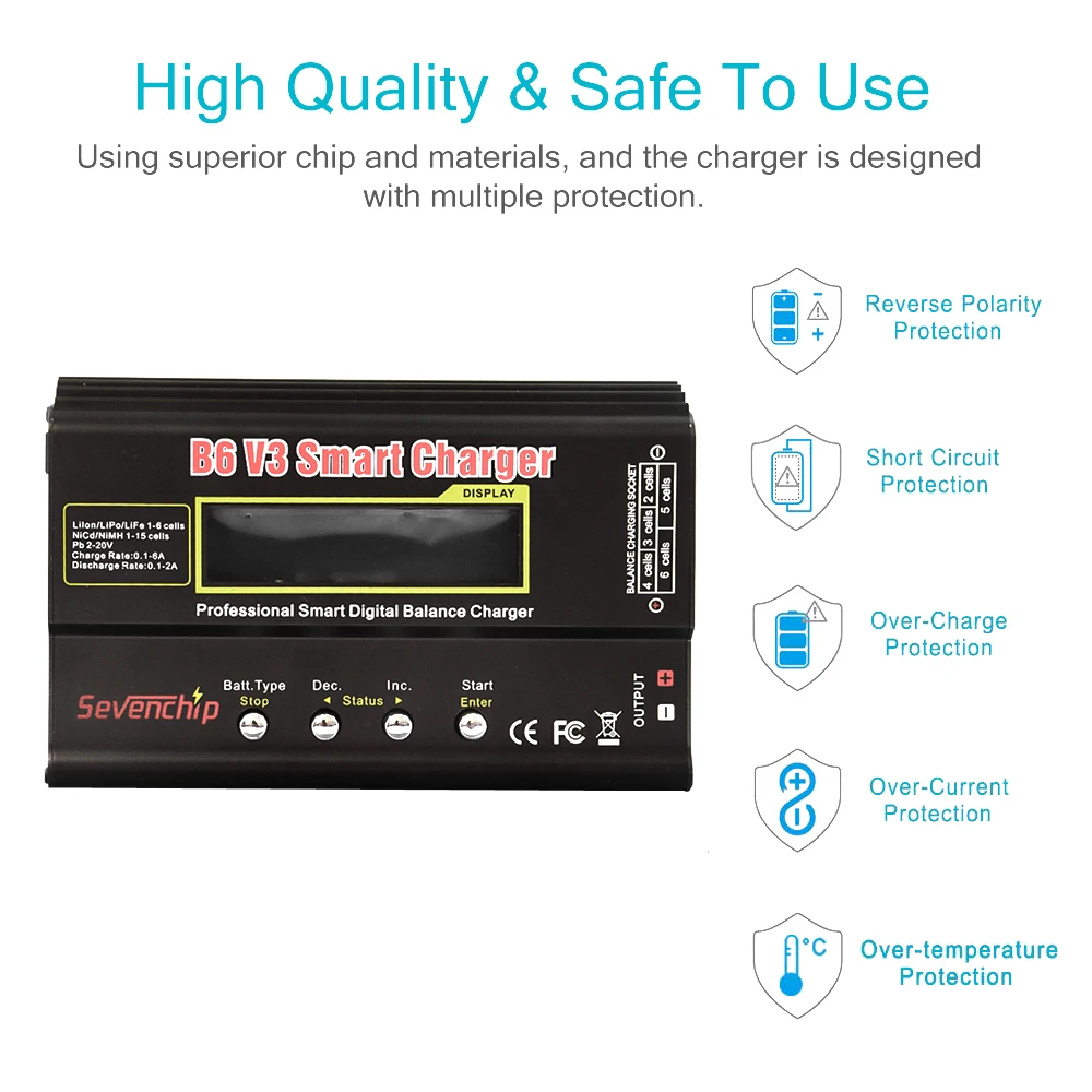 Caricatore/scaricatore multifunzione Lipo Balance IMAX B6 V3 80W con adattatore CA 12V 5A per RC Lipo LiHV LiIon LiFe NiCd NiMH PB
