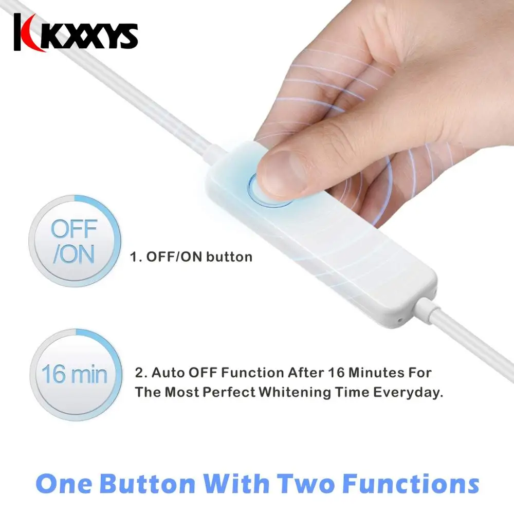 휴대용 스마트 타이밍 콜드 블루 라이트 LED 치아 미백 장치, 치과 미백, 2 개의 표백 젤, 2 개의 포트, 안드로이드 IOS용