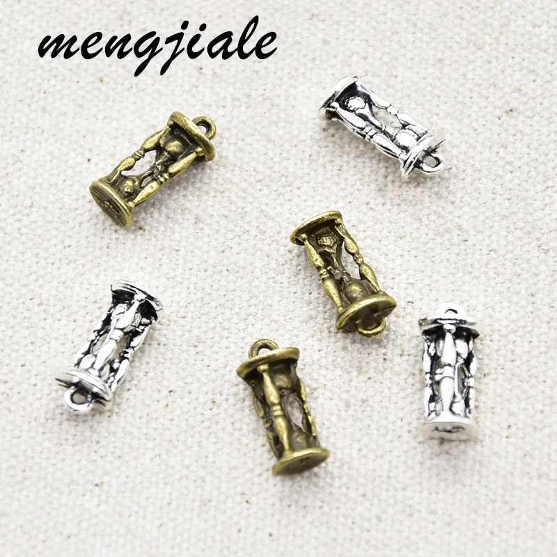 25pcs Wholesale Two Color Hourglass Charms Alloy Metal Pendants For DIY Handmade Bracelets Jewelry Accessories Making16*7mm