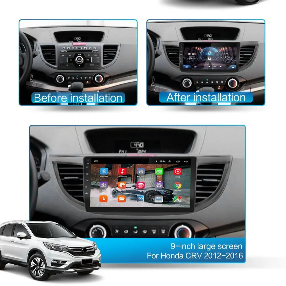 4GB+128GB Android10 For Honda CRV 2011-2015 Multimedia player Camera Car Accessories Radio Audio Stereo GPS Navi Head Auto Unit