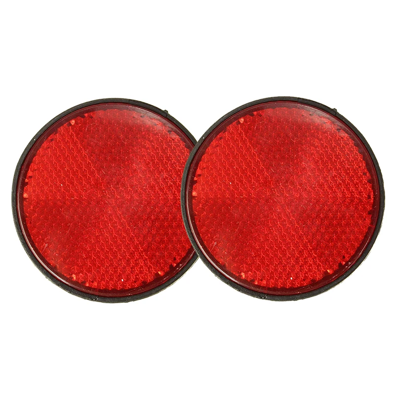 

NEW-2pcs Round Red Reflector Universal For Motorcycle ATV 5.6*0.8cm