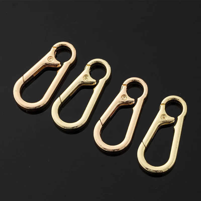 2 Pcs Simple Keychain Metal Spring Clasp Hooks Carabiner Key Ring Connectors For DIY Keychain Jewelry Making Accessories