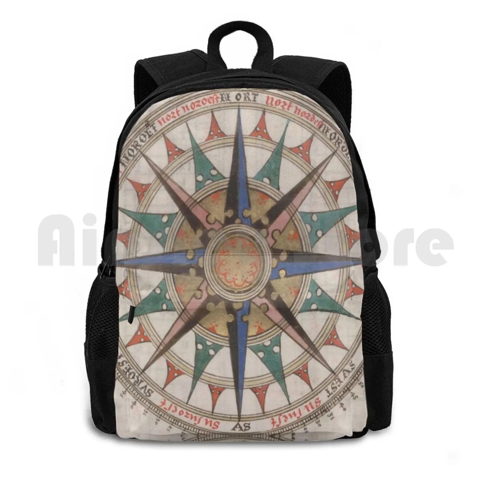 Historical Compass ( 1543 ) Outdoor Hiking Backpack Riding Climbing Sports Bag Compass Compass Rose Compass Navagation