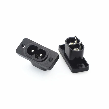 10Pcs IEC320 C8 Black 2 Terminal Power Plug Inlet Socket AC 250V 2.5A Switch socket