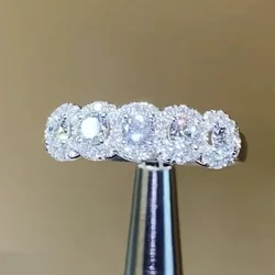 Fashion 925 sterling silver wedding eternity band rings for women Lady engagement party anniversary love jewelry girl gift