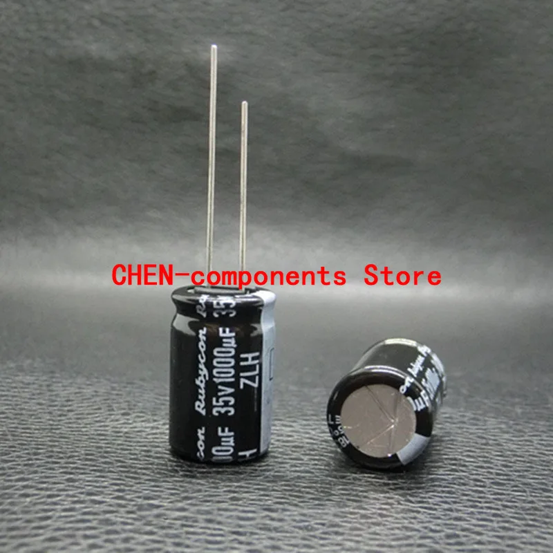 10PCS Original RUBYCON ZLH 35V1000UF P5MM 12.5X20MM Aluminum electrolytic capacitors 1000uF/35v 105 degrees 1000UF 35V