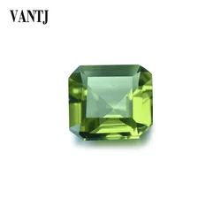 VANTJ Natural Peridot Loose Gemstone Top Quality Square Cut for Silver Gold Women Jewelry Random Delivery