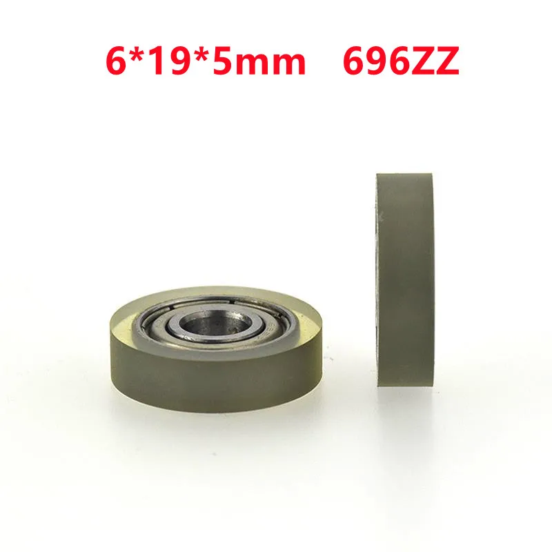 10pcs/50pcs 6*19*5mm Polyurethane PU 696 696ZZ Drawer Showcase Low Noise Roller Bearing Friction Pulley 6x19x5mm