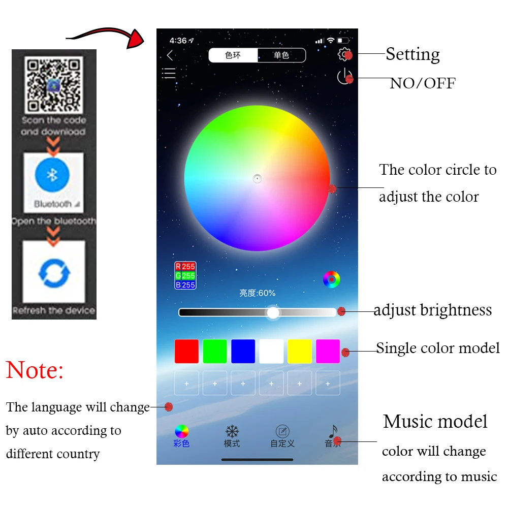 2PCS Car Rings COB RGB 60MM 70MM 80MM 90MM 95MM 100MM 110MM 120MM LED Halo Rings Headlight Car Angel Eyes Mobile APP With Cover