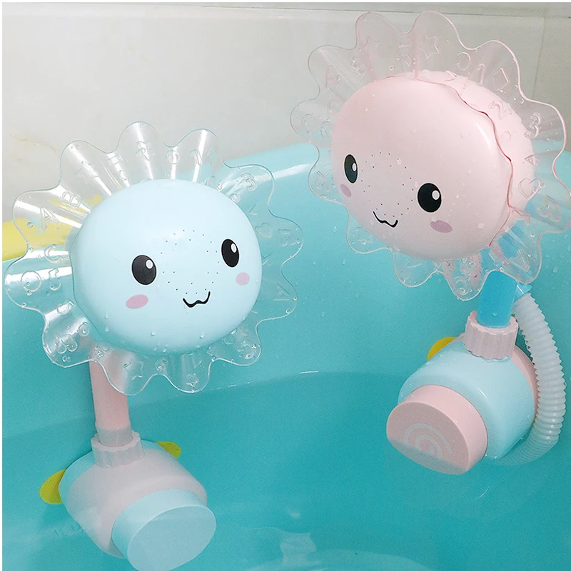 Baby Bath Toy Bathing Tub Sunflower Shower Faucet Spray Water Swimming Bathroom Bath Toys For Children Funny Water Game Shower